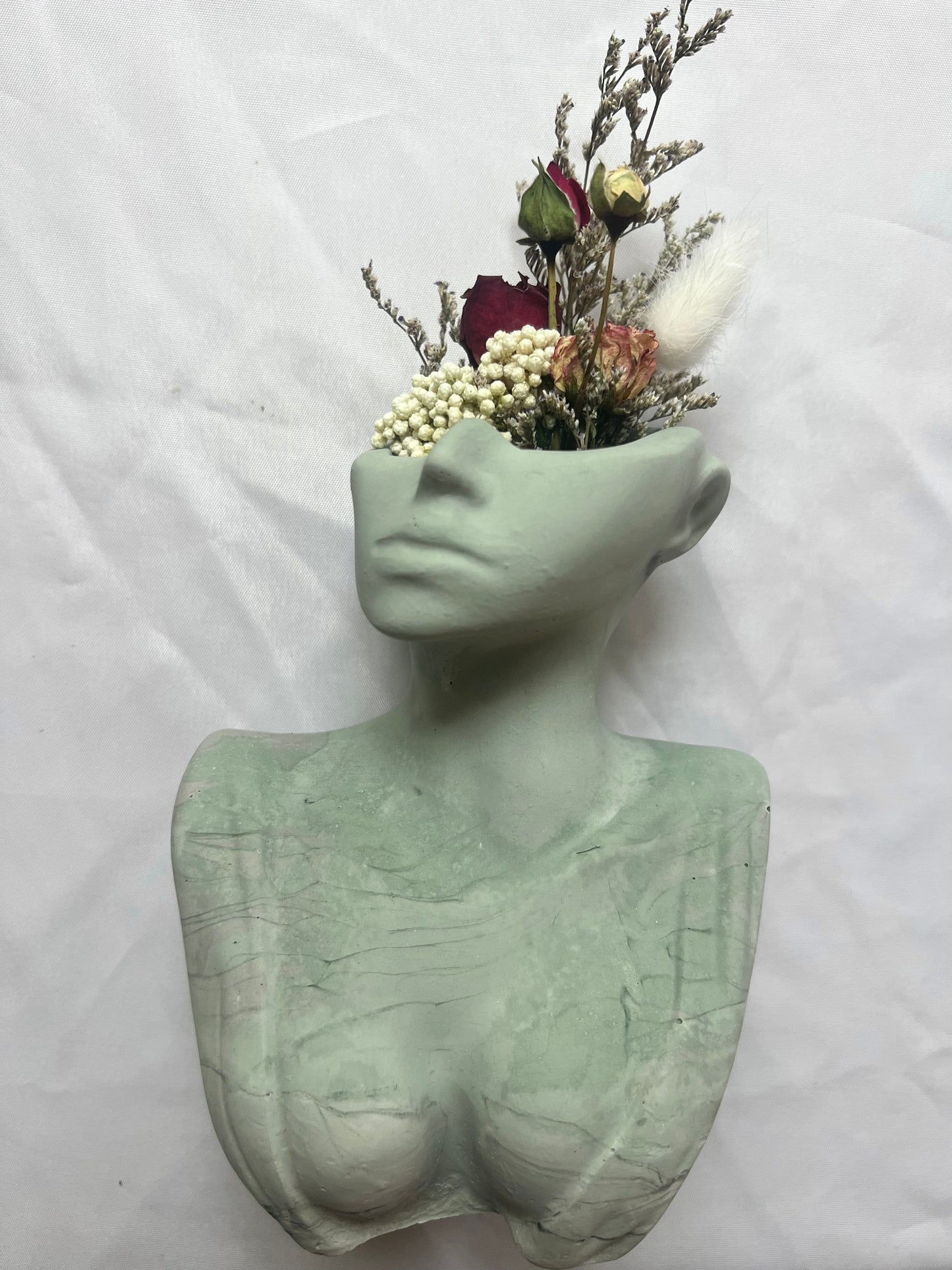 Minimalist Cement Face Vase