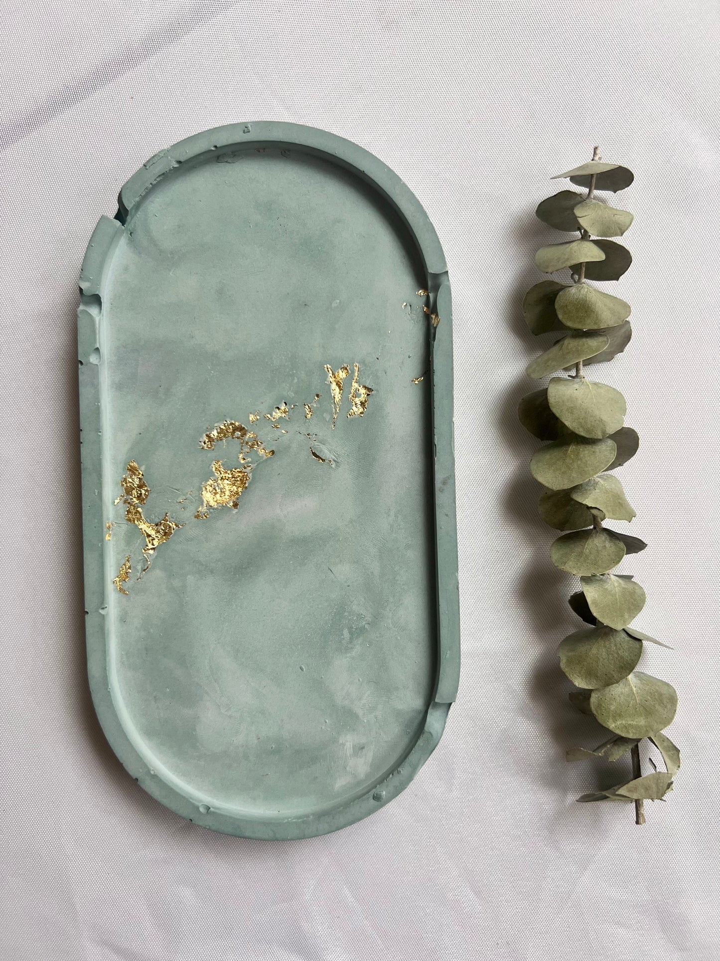Blue Grey Cement Trinket Tray