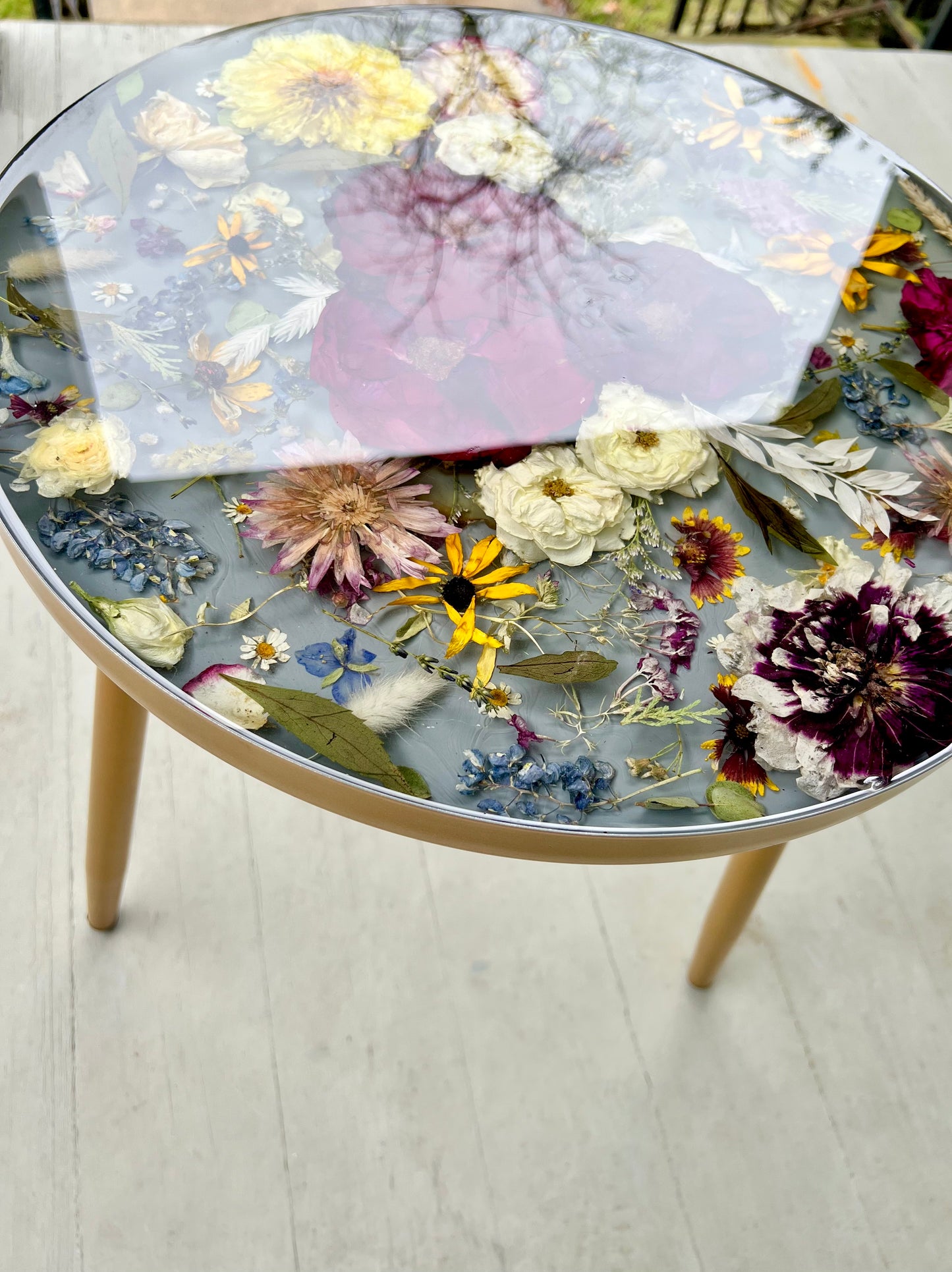 Floral Preservation Side Table
