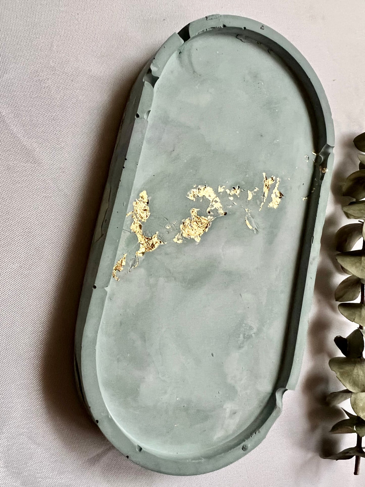 Blue Grey Cement Trinket Tray