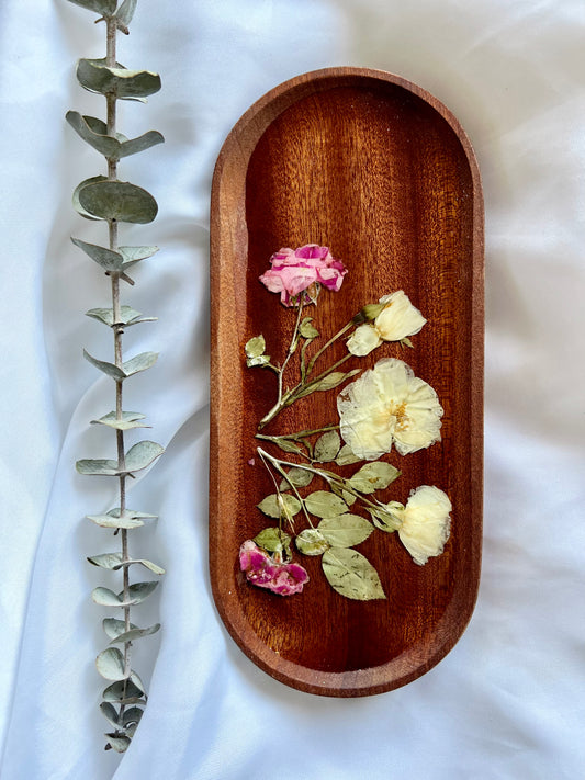 Wooden Rose Trinket Tray