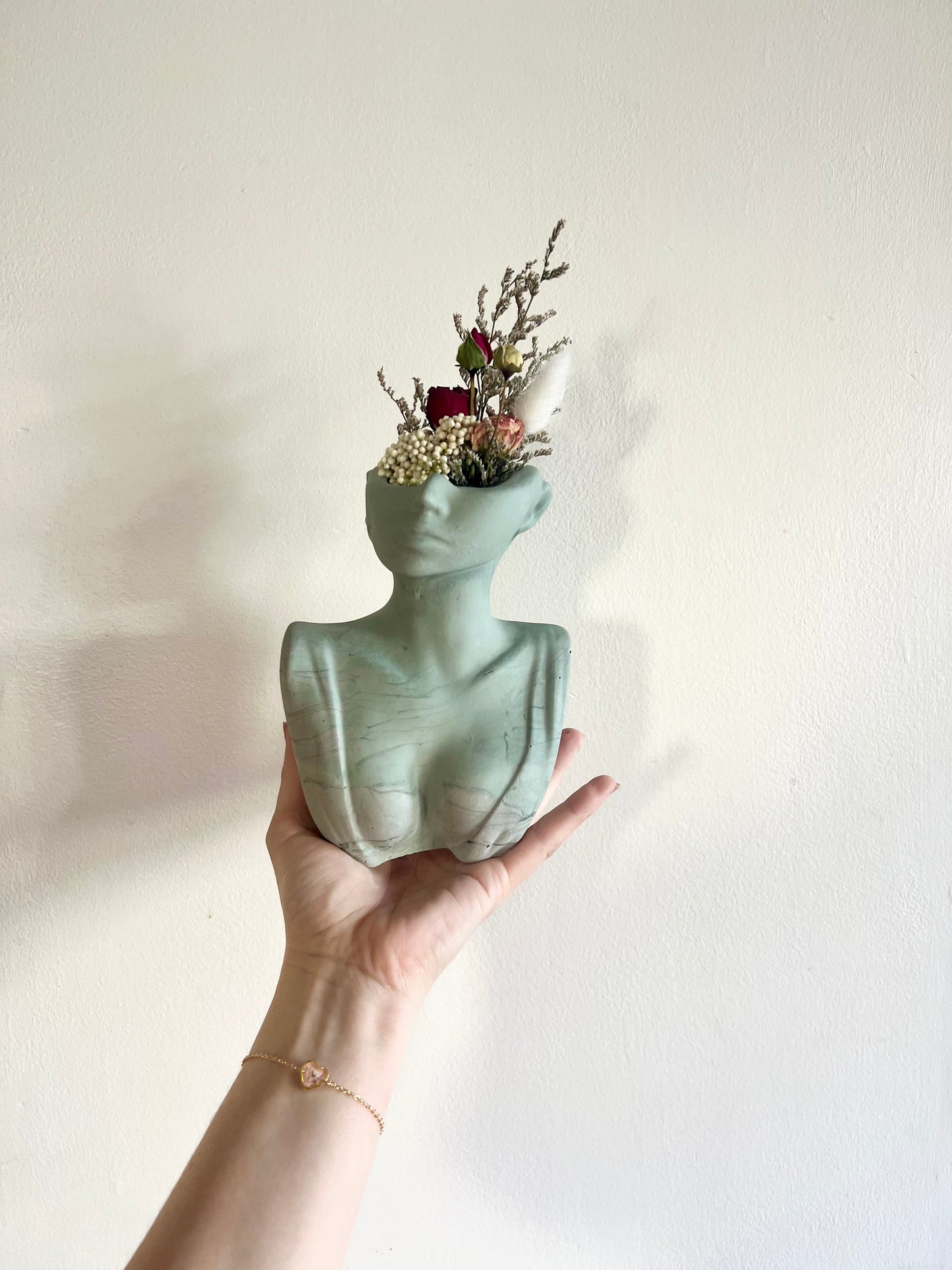 Minimalist Cement Face Vase