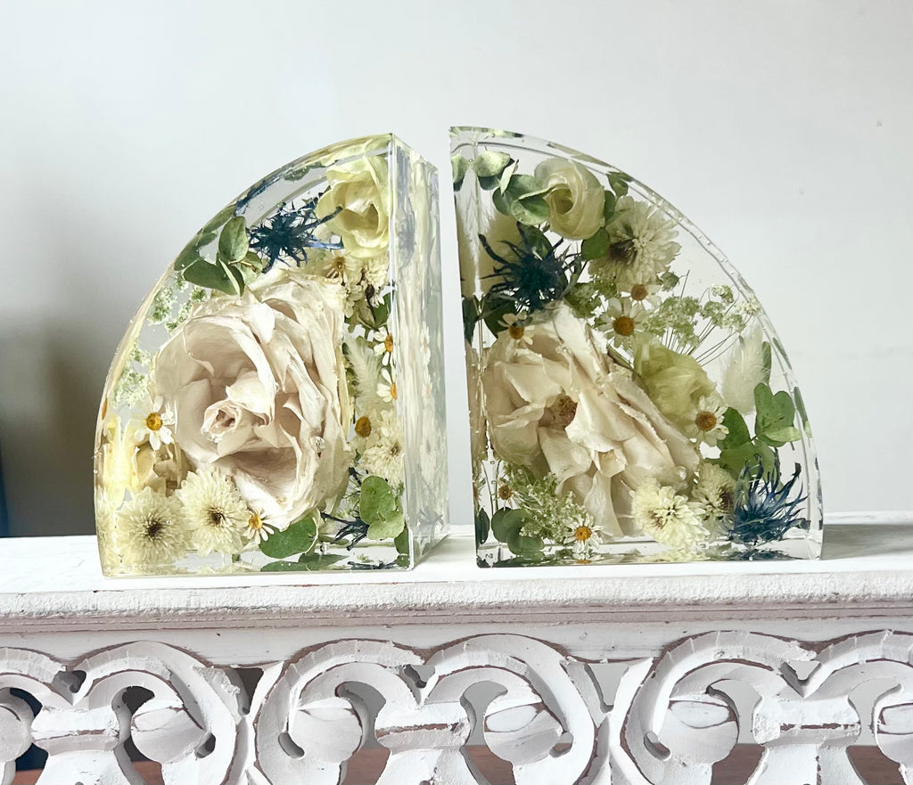 Floral Preservation Bookends