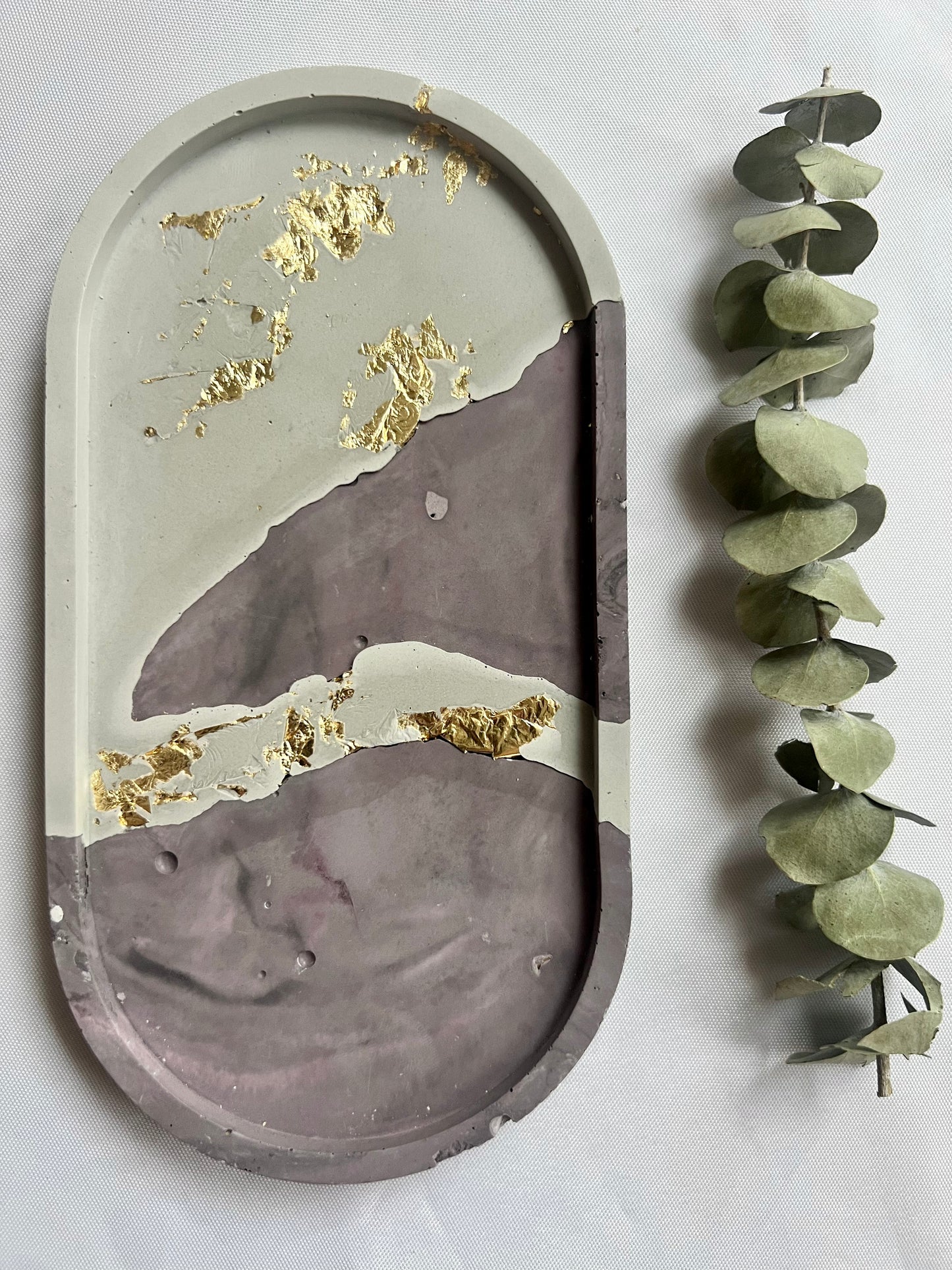 Purple Grey Cement Trinket Tray