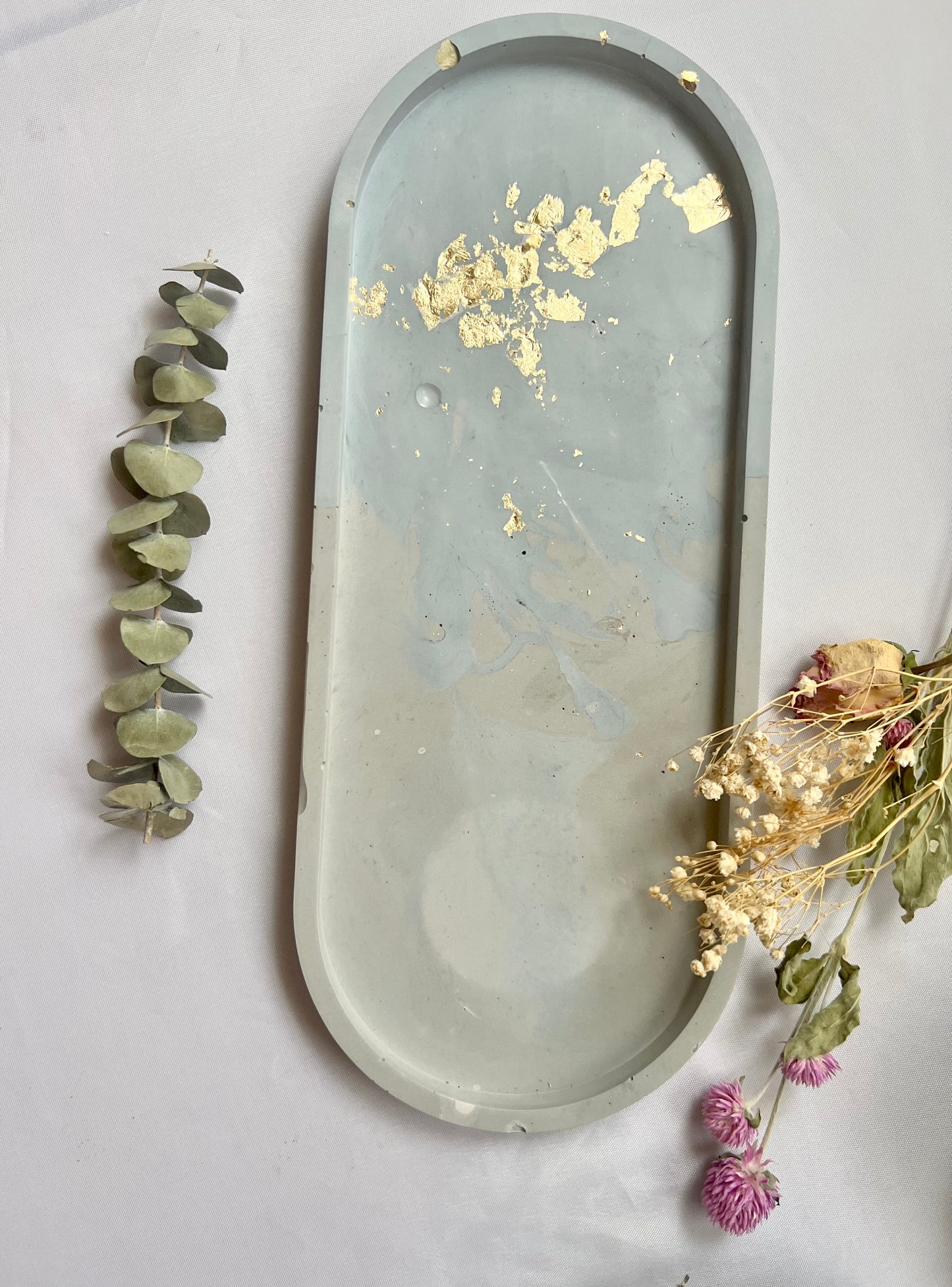 Large Blue Grey Trinket Tray