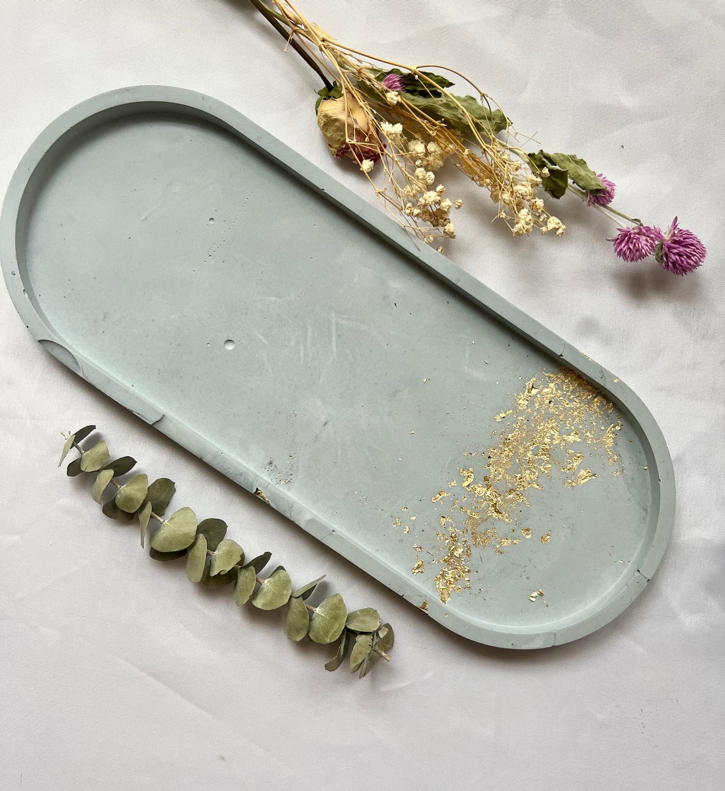 Large Blue Gold Trinket Tray