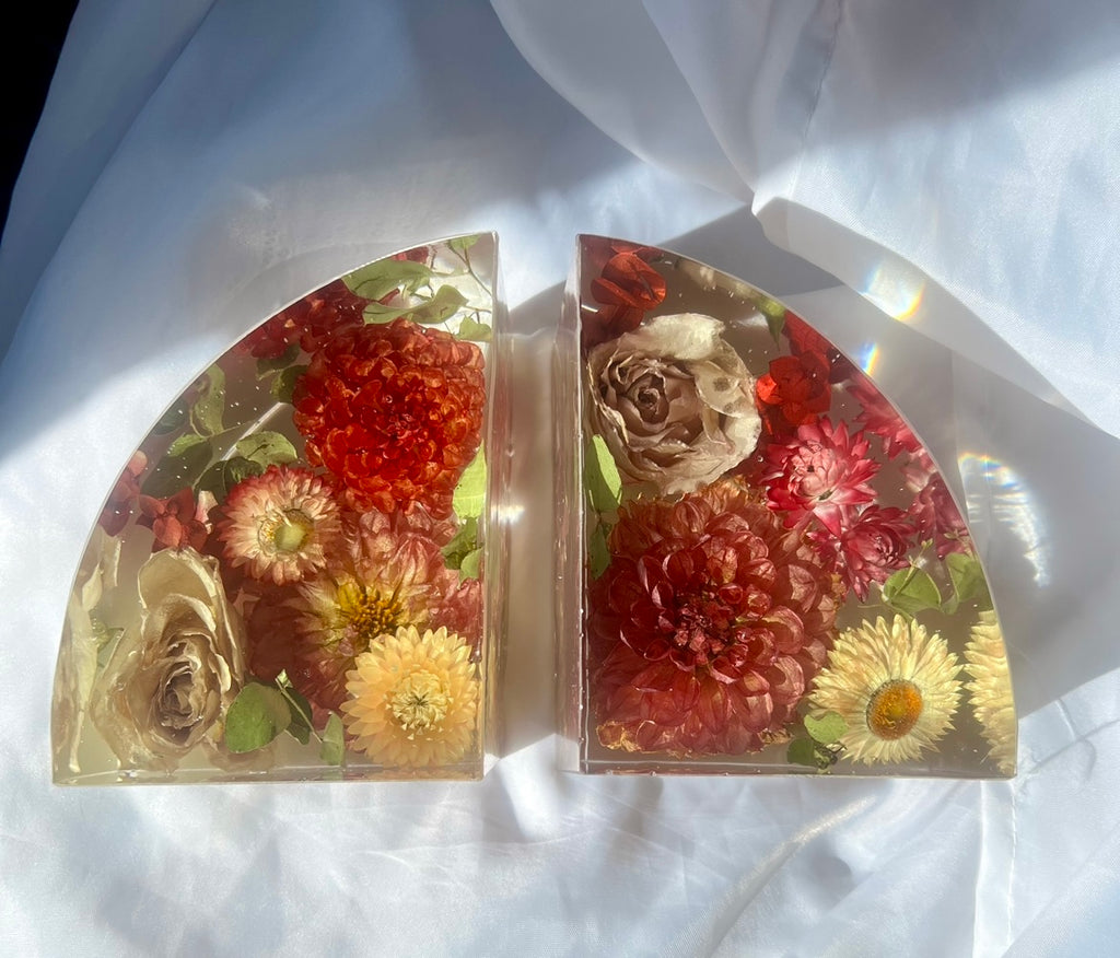 Floral Preservation Bookends