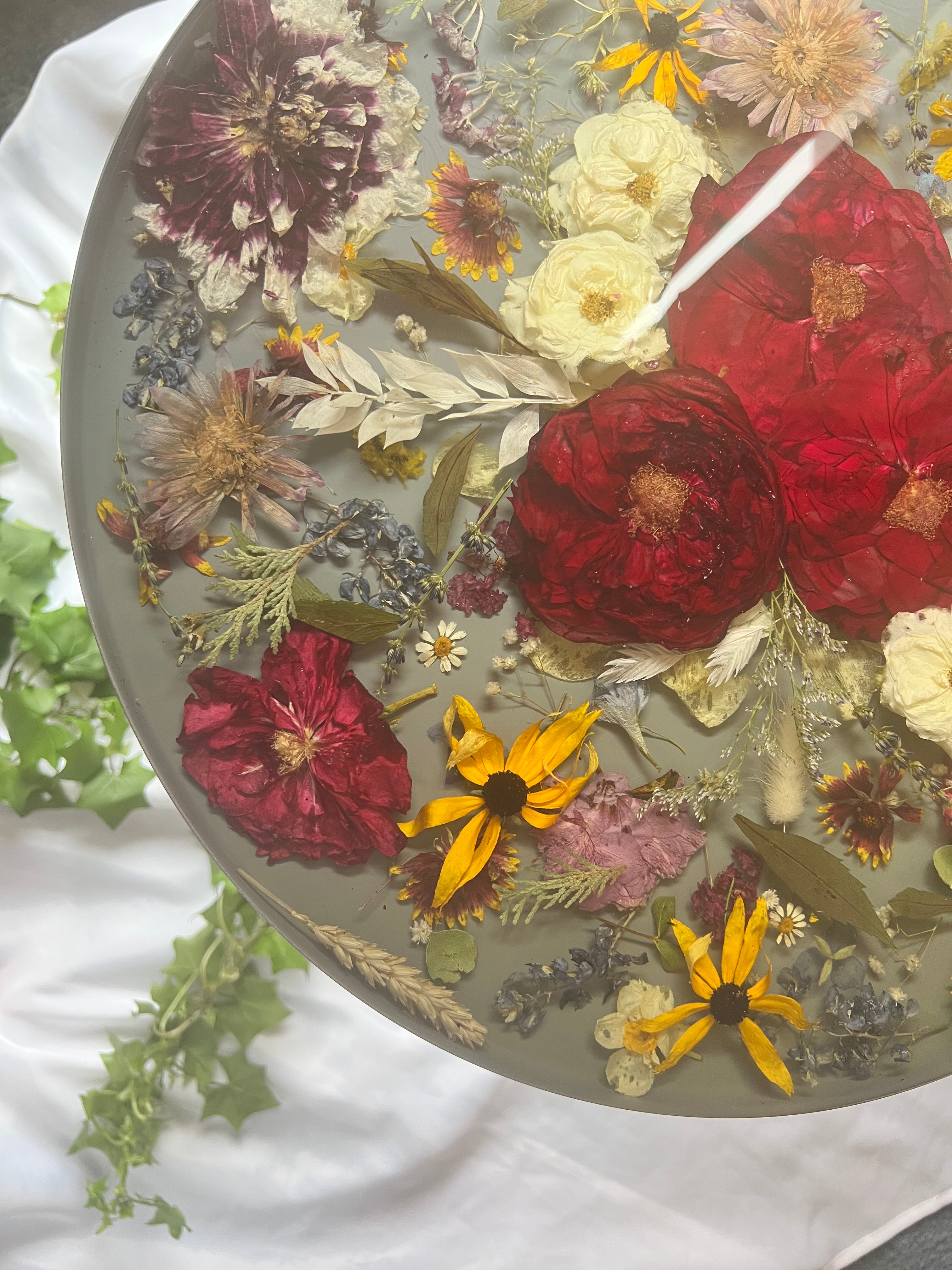 Floral Preservation Side Table