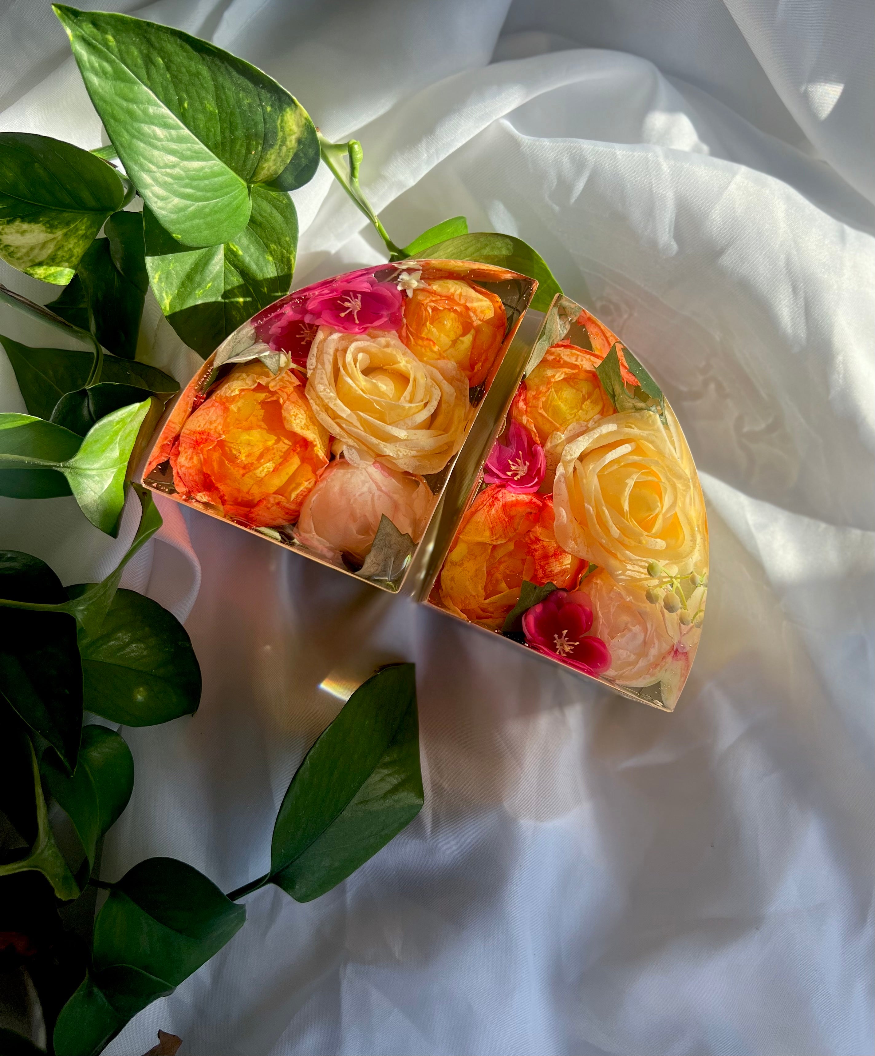 Floral Preservation Bookends