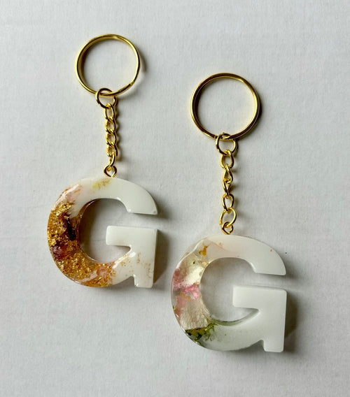 Pressed Flower Initial Keychain - Custom Floral Keepsake (Add-On)