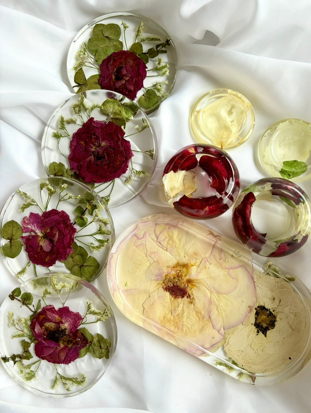 Preserved Pressed Flower Coasters (Set of 4)