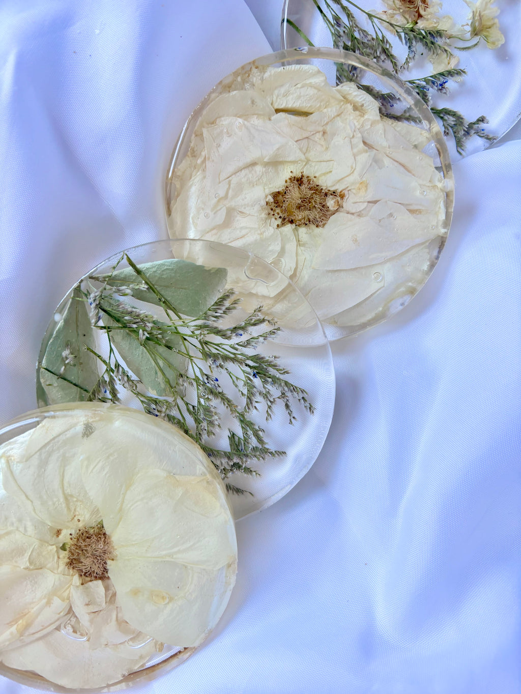 Preserved Pressed Flower Coasters (Set of 4)