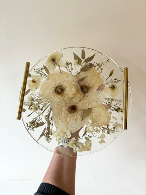 Floral Preservation Tray With Handles